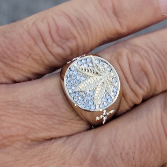 Gold Filled Silver Zircon Crystals Ring - Picture 5 of 7